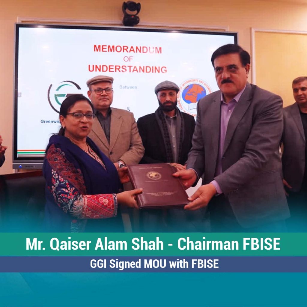 GGI and FBISE have signed a MoU on February 7, 2023 in Islamabad.